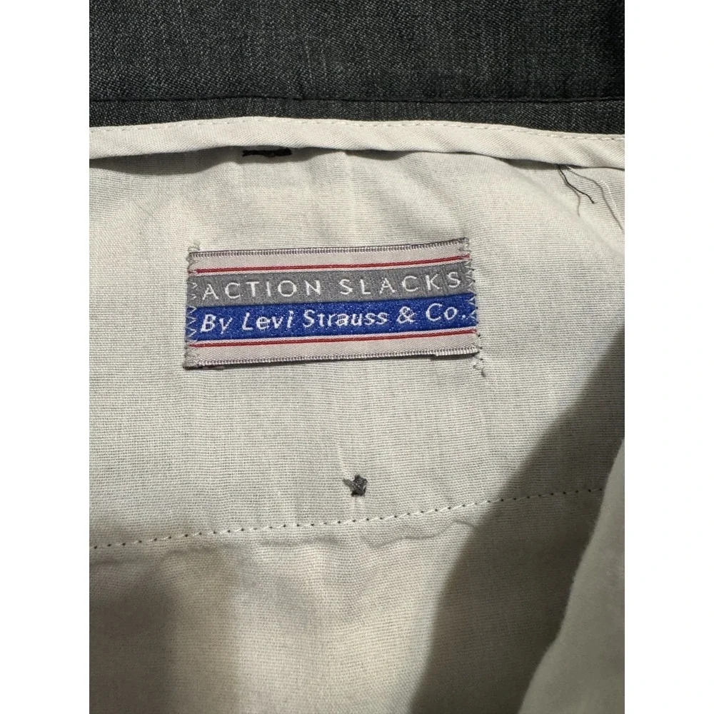 Vintage Levi's Action Slacks Dress Pants Mens 44x30 Charcoal‎ Dacron Polyester